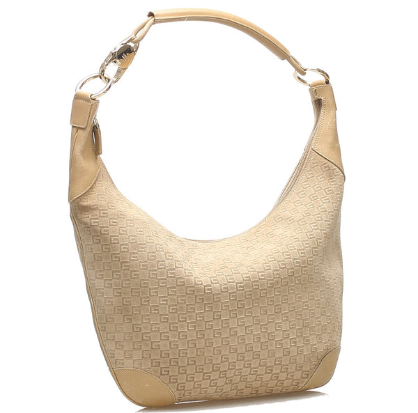 グッチ 001・4157 ベージュ スウェード ショルダーバッグ レディース GUCCI 中古