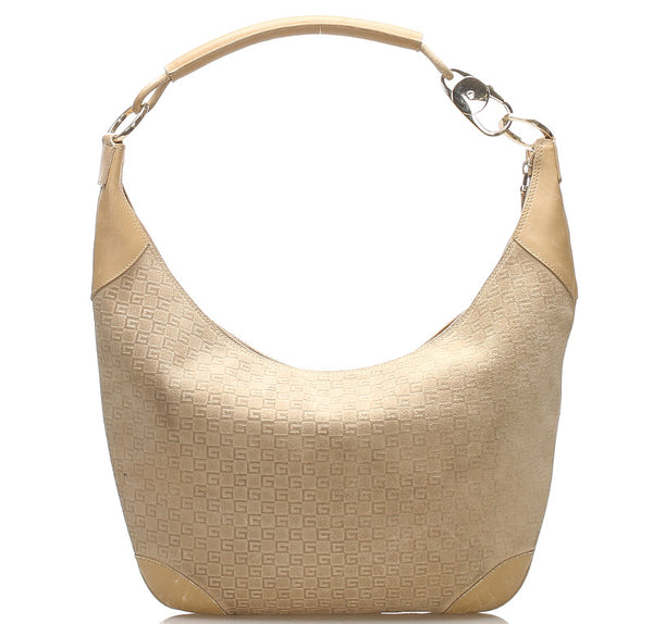 グッチ 001・4157 ベージュ スウェード ショルダーバッグ レディース GUCCI 中古