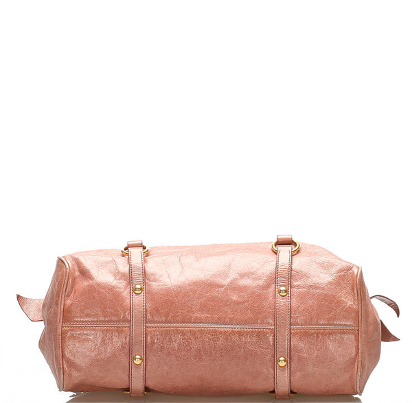 ミュウミュウ ピンク レザー ハンドバッグ ショルダーバッグ 2WAY レディース MIUMIU 中古