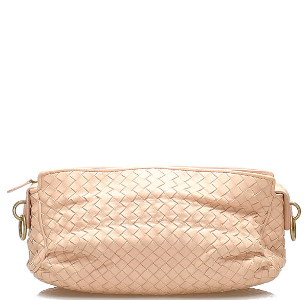 ボッテガヴェネタ イントレチャート ピンク レザー ショルダーバッグ レディース BOTTEGAVENETA 中古