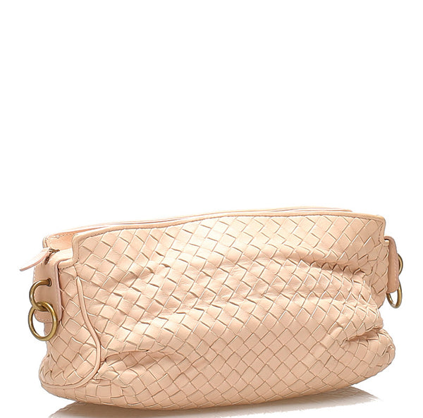 ボッテガヴェネタ イントレチャート ピンク レザー ショルダーバッグ レディース BOTTEGAVENETA 中古