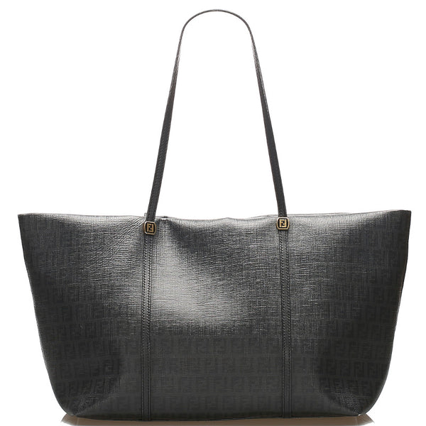 フェンディ ズッカ 8BH256-FB5 ブラック 黒 PVC レザー トートバッグ ユニセックス FENDI 中古