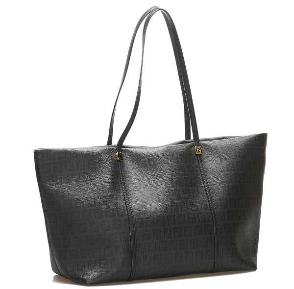 フェンディ ズッカ 8BH256-FB5 ブラック 黒 PVC レザー トートバッグ ユニセックス FENDI 中古