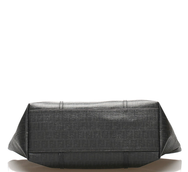 フェンディ ズッカ 8BH256-FB5 ブラック 黒 PVC レザー トートバッグ ユニセックス FENDI 中古