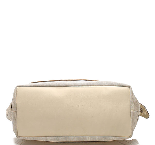 サルヴァトーレフェラガモ ヴァラ AU-215252 ベージュ キャンバス レザー トートバッグ レディース Salvatore Ferragamo 中古