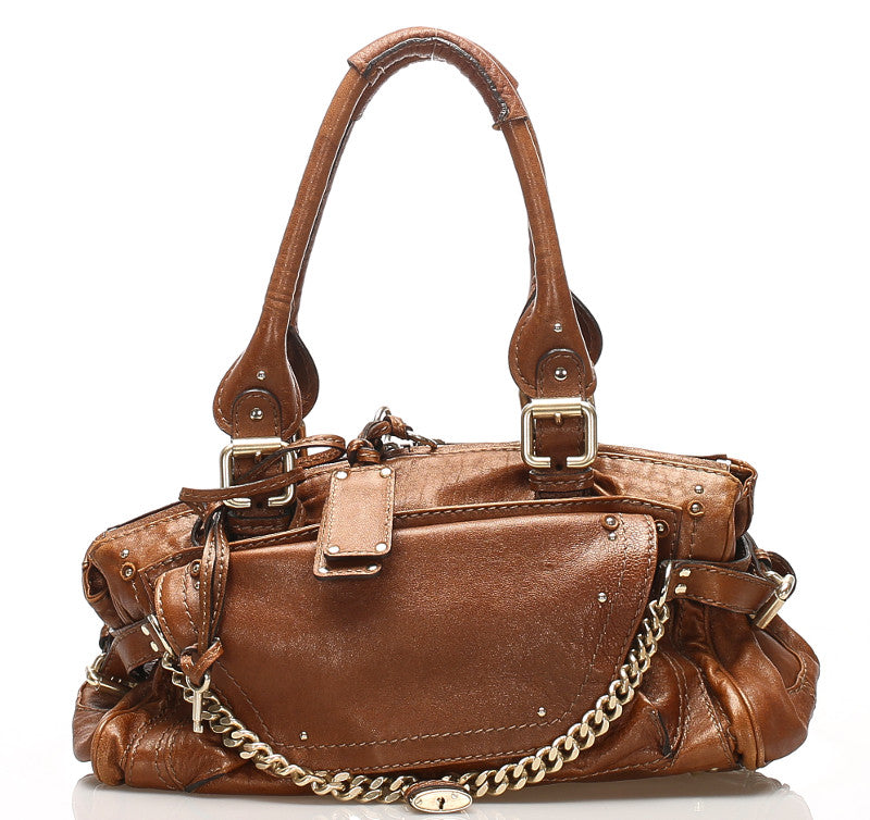 クロエ ブラウン レザー ショルダーバッグ レディース Chloe 中古