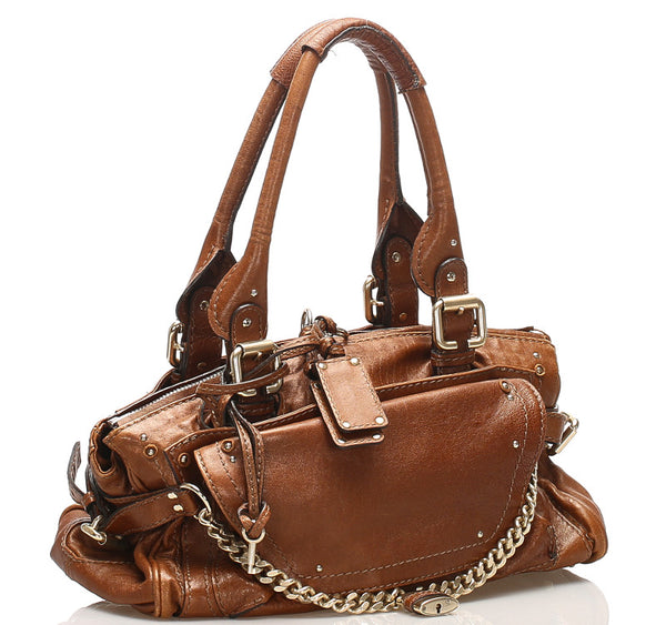 クロエ ブラウン レザー ショルダーバッグ レディース Chloe 中古