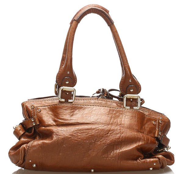 クロエ ブラウン レザー ショルダーバッグ レディース Chloe 中古