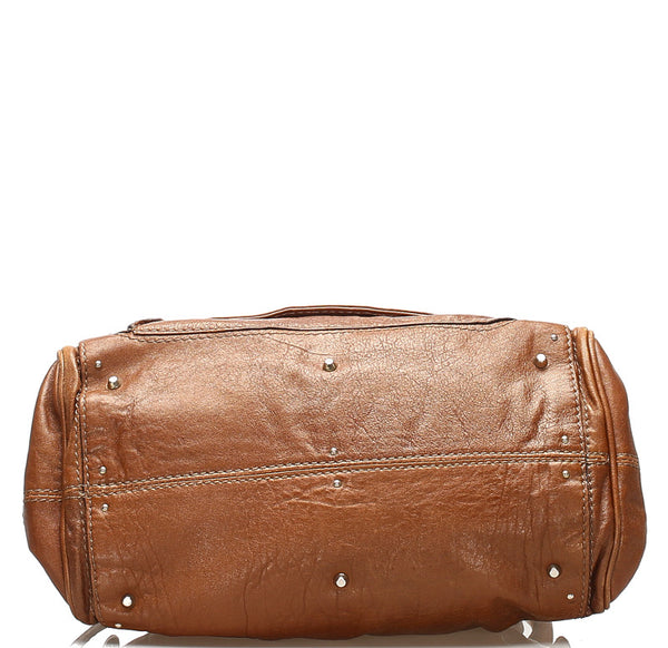 クロエ ブラウン レザー ショルダーバッグ レディース Chloe 中古