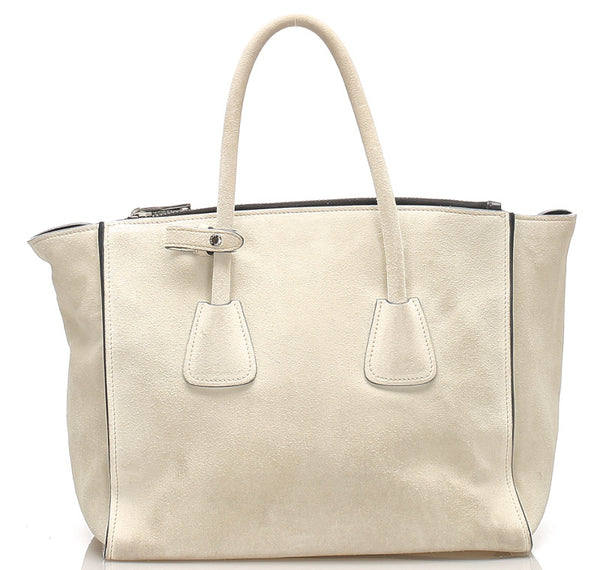 プラダ アイボリー スウェード ハンドバッグ レディース PRADA 中古