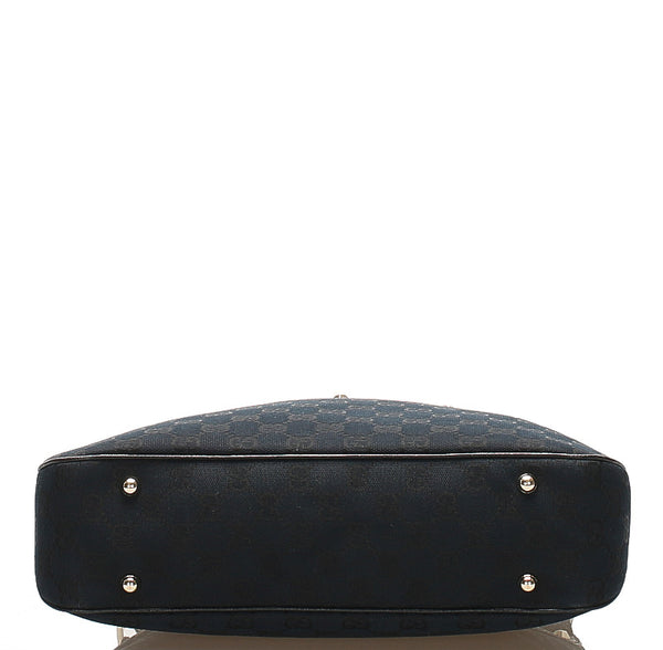 グッチ GGキャンバス バンブー 137379 ブラック 黒 キャンバス レザー ショルダーバッグ レディース GUCCI 中古