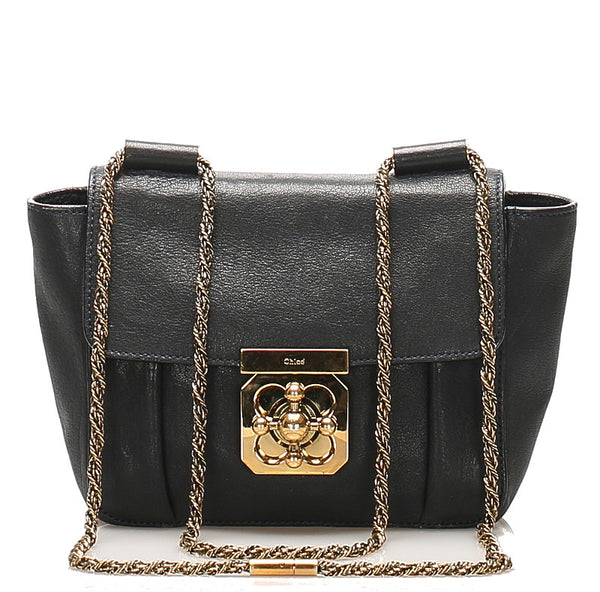 クロエ ブラック 黒 レザー ショルダーバッグ レディース Chloe 中古