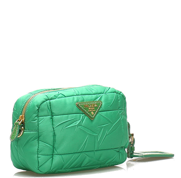 プラダ BP0172 グリーン ナイロン エナメル 斜め掛け ショルダーバッグ レディース PRADA 中古