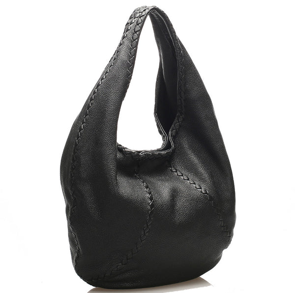 ボッテガヴェネタ ブラック 黒 レザー ショルダーバッグ レディース BOTTEGAVENETA 中古