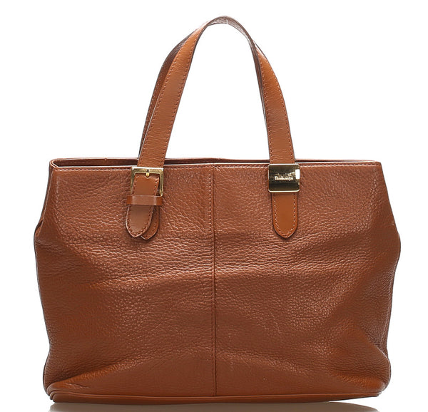 バーバリー ブラウン レザー ハンドバッグ レディース BURBERRY 中古