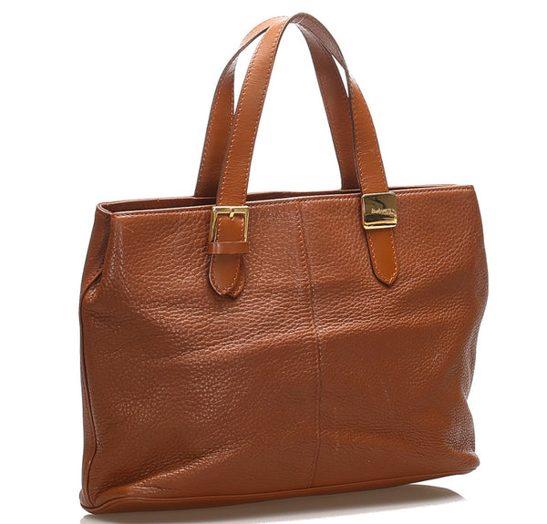 バーバリー ブラウン レザー ハンドバッグ レディース BURBERRY 中古