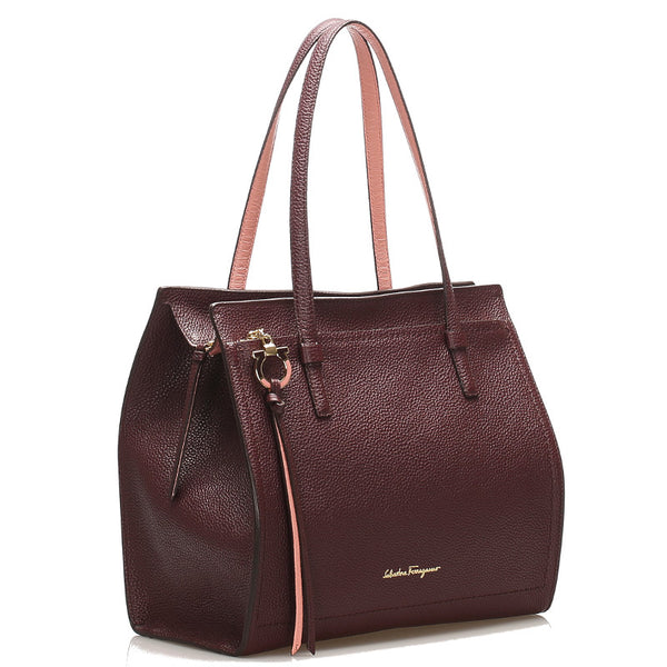 サルヴァトーレフェラガモ ガンチーニ EZ-21 F216 ボルドー レザー ショルダーバッグ レディース Salvatore Ferragamo 中古