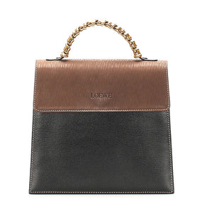 ロエベ ベラスケスツイスト ブラウン 茶 レザー ハンドバッグ レディース LOEWE 中古