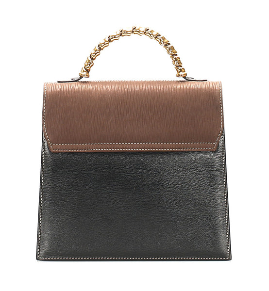 ロエベ ベラスケスツイスト ブラウン 茶 レザー ハンドバッグ レディース LOEWE 中古