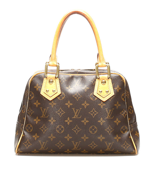 ルイ ヴィトン モノグラム マンハッタンＰＭ M40026 ブラウン PVC レザー ハンドバッグ レディース LOUIS VUITTON 中古