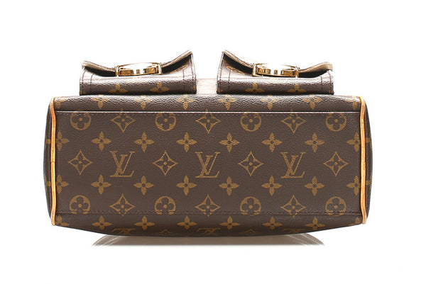 ルイ ヴィトン モノグラム マンハッタンＰＭ M40026 ブラウン PVC レザー ハンドバッグ レディース LOUIS VUITTON 中古