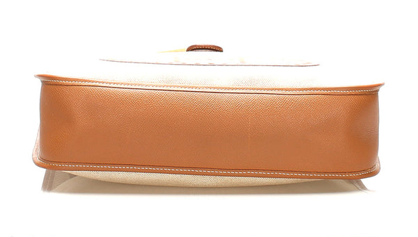 エルメス エウ゛リンＧＭ　トワルアッシュ キャンバス レザー ショルダーバッグ ユニセックス HERMES □B印刻(1998年制)刻印 中古