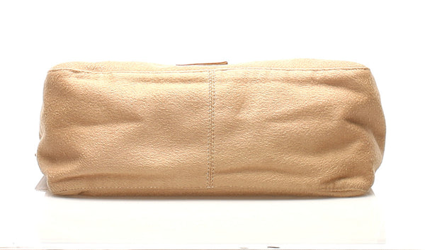 フェンディ マンマバケット ブラウン カシミヤ レザー ショルダーバッグ レディース FENDI 中古