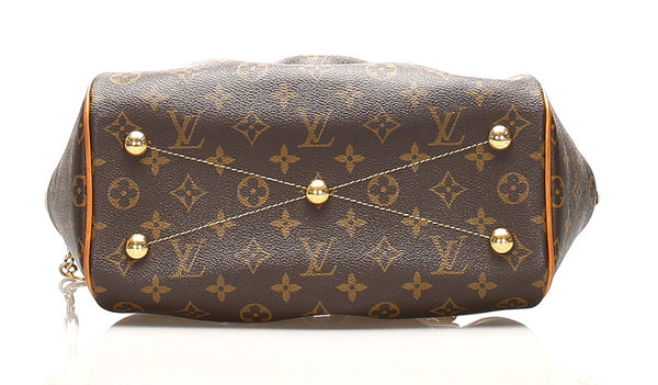 ルイ ヴィトン モノグラム ティヴォリPM M40143  ブラウン 茶 PVC レザー ショルダーバッグ レディース LOUIS VUITTON 中古