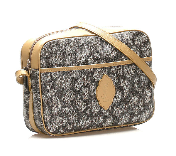 イヴ サンローラン ジラフ PVC レザー ショルダーバッグ レディース YVES SAINT LAURENT 中古