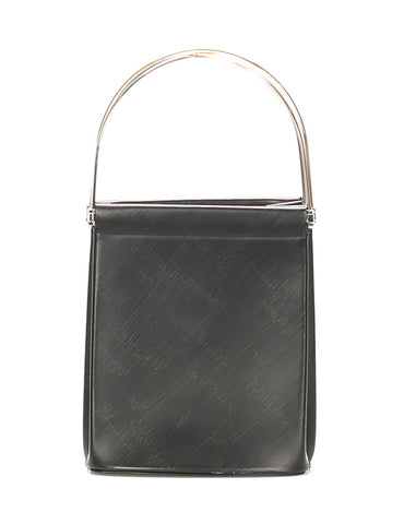 カルティエ トリニティ縦型ミニトートバッグ ブラック 黒 レザー ハンドバッグ レディース CARTIER 中古