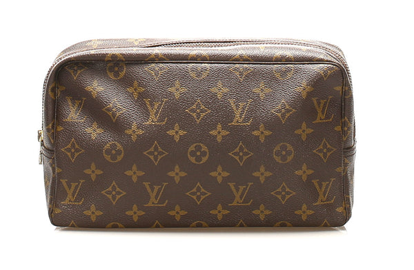 ルイ ヴィトン モノグラム トゥルース・トワレット２８ M47522 ブラウン PVC レザー ポーチ レディース LOUIS VUITTON 中古