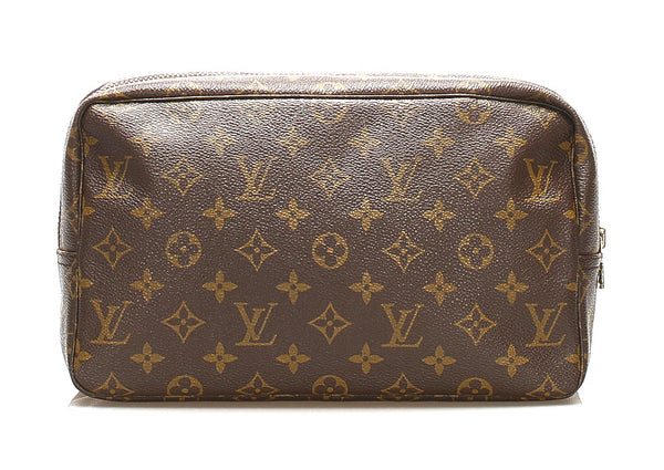 ルイ ヴィトン モノグラム トゥルース・トワレット２８ M47522 ブラウン PVC レザー ポーチ レディース LOUIS VUITTON 中古