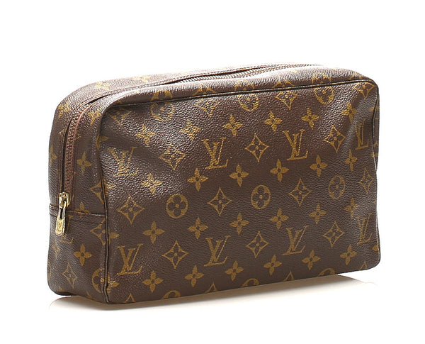 ルイ ヴィトン モノグラム トゥルース・トワレット２８ M47522 ブラウン PVC レザー ポーチ レディース LOUIS VUITTON 中古