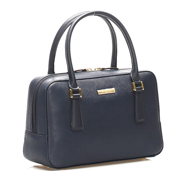 バーバリー ネイビー 紺 レザー ハンドバッグ レディース BURBERRY 中古