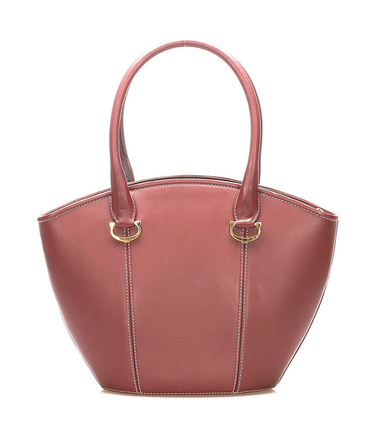 カルティエ マスト　 ボルドー レザー ショルダーバッグ レディース CARTIER 中古