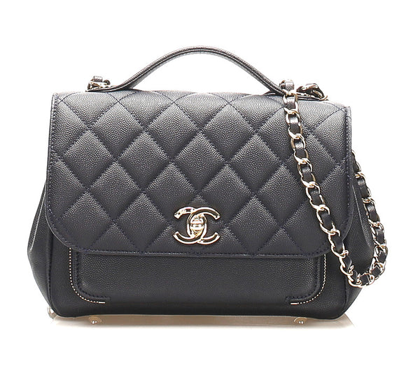 シャネル マトラッセ ネイビー レザー ハンドバッグ ショルダーバッグ 2WAY レディース CHANEL 中古