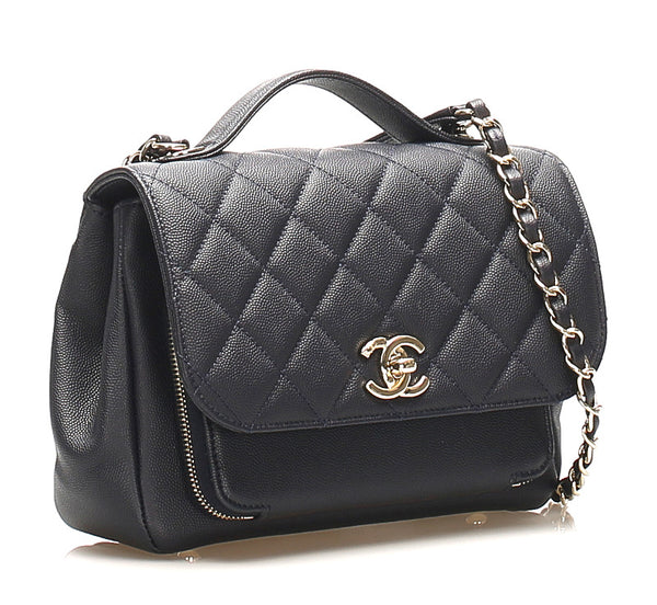 シャネル マトラッセ ネイビー レザー ハンドバッグ ショルダーバッグ 2WAY レディース CHANEL 中古