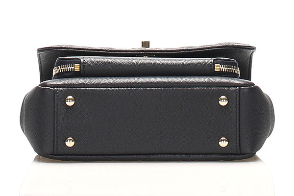 シャネル マトラッセ ネイビー レザー ハンドバッグ ショルダーバッグ 2WAY レディース CHANEL 中古