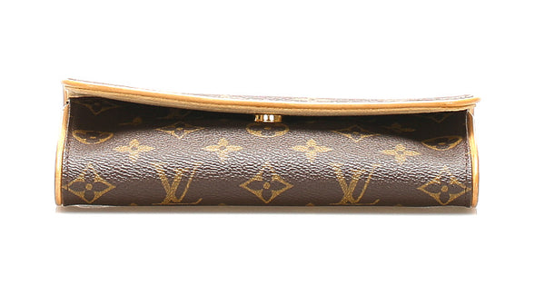 ルイ ヴィトン モノグラム ポシェット ツインＰＭ M51854 ブラウン 茶 PVC レザー ポシェット レディース LOUIS VUITTON 中古