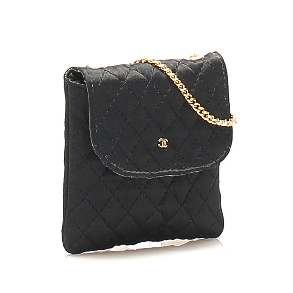 シャネル マトラッセ ブラック 黒 ナイロン チェーン ショルダーバッグ レディース CHANEL 中古