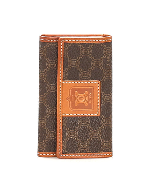 セリーヌ マカダム ６連 ブラウン 茶 PVC レザー キーケース レディース CELINE 中古