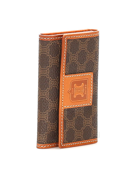 セリーヌ マカダム ６連 ブラウン 茶 PVC レザー キーケース レディース CELINE 中古