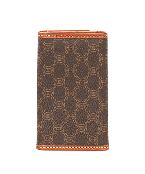 セリーヌ マカダム ６連 ブラウン 茶 PVC レザー キーケース レディース CELINE 中古