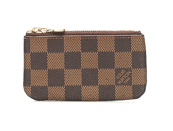 ルイ ヴィトン ダミエ ポシェット・クレ M62650 ブラウン PVC コインケース レディース LOUIS VUITTON 中古