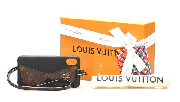 ルイ ヴィトン モノグラム M68793 ブラック ブラウン レザー iphonex XS ユニセックス LOUIS VUITTON 中古