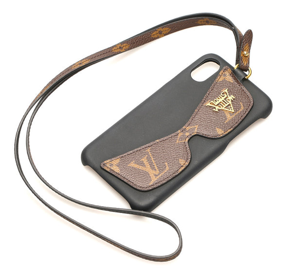 ルイ ヴィトン モノグラム M68793 ブラック ブラウン レザー iphonex XS ユニセックス LOUIS VUITTON 中古