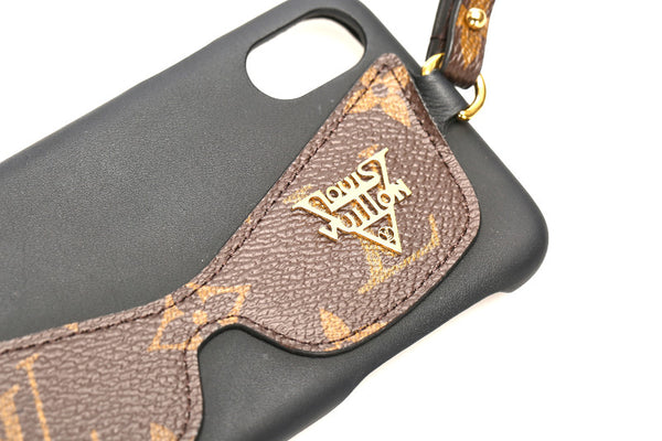 ルイ ヴィトン モノグラム M68793 ブラック ブラウン レザー iphonex XS ユニセックス LOUIS VUITTON 中古