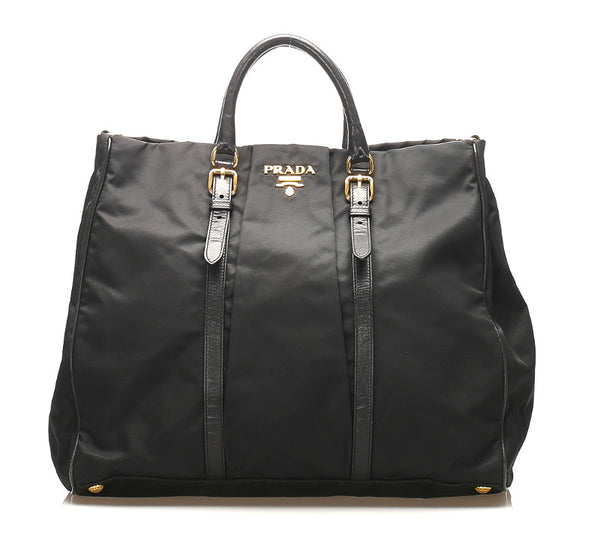 プラダ ブラック ナイロン レザー ハンドバッグ ショルダーバッグ 2WAY レディース PRADA 中古