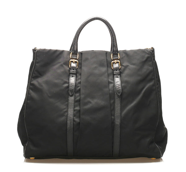 プラダ ブラック ナイロン レザー ハンドバッグ ショルダーバッグ 2WAY レディース PRADA 中古