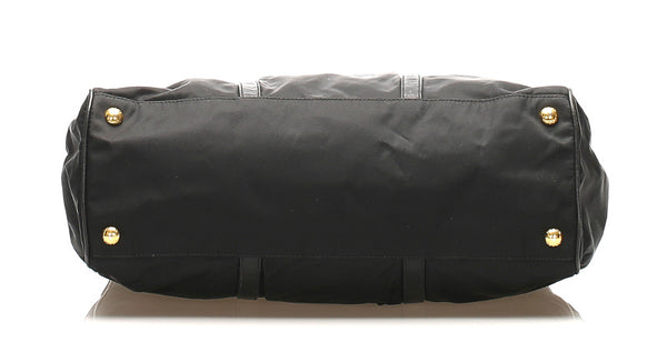 プラダ ブラック ナイロン レザー ハンドバッグ ショルダーバッグ 2WAY レディース PRADA 中古